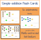 80+ - Simple addition - pictures sums - task cards