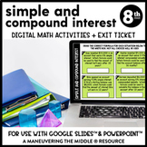 Simple and Compound Interest: 8th Grade Digital Math Activity