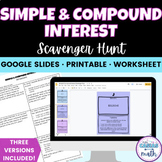 Simple and Compound Interest Activity Digital and Printabl