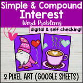 Simple and Compound Interest Digital Pixel Art | Word Prob