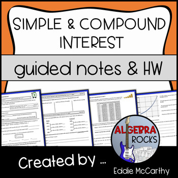 Preview of Simple and Compound Interest - Guided Notes and Homework