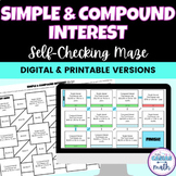 Simple and Compound Interest Maze - Digital Activity & Worksheet