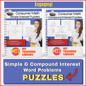 Preview of Simple and Compound Interest Puzzles | Financial Literacy