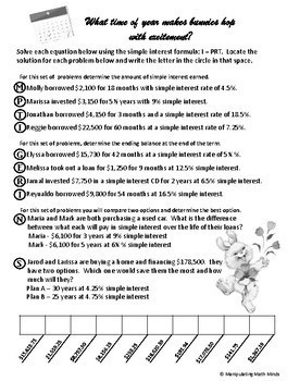 Simple and Compound Interest Worksheets by Manipulating Math Minds
