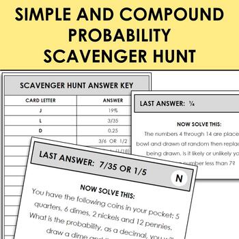 Preview of Simple and Compound Probability Scavenger Hunt