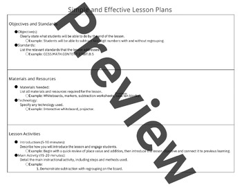 Preview of Simple and Effective Lesson Plans