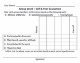 Simple and Quick Group Work Evaluation Form