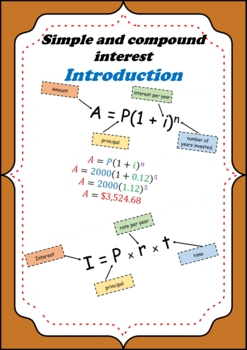 Preview of Simple and compound interest - Introduction, with practice questions and answers