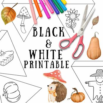 Preview of Simple banner | papercraft for thanksgiving | fall bulletin board |PRINTABLE pdf
