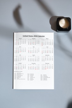 Preview of Simple calendar 2024 with holiday dates