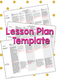 Simple, easy to use WEEKLY LESSON PLAN TEMPLATE