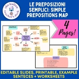 Mind map: le preposizioni. Editable slides worksheets prin