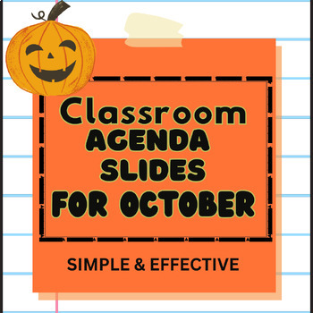 Preview of Simple to Use October Theme Daily Agenda Slides for Grades 2-12