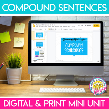 Preview of Sentence Structure - Compound Sentences Grammar Lesson and Activities