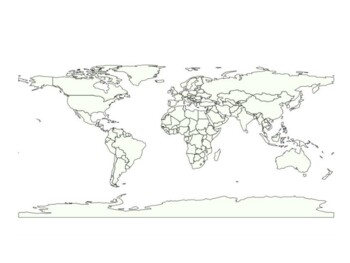 blank world map with countries color