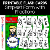 Simplest Form Fraction Flash Cards  | Simplifying Fraction