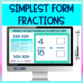 Fractions in Simplest Form Activity 4th and 5th Grade- Dig