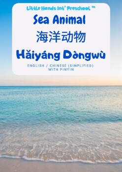 Preview of Simplified Chinese & English Flash Cards With Pinyin - Sea Animals