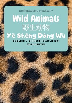 Preview of Simplified Chinese & English Flash Cards With Pinyin - Wild Animals