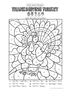 Color By Number Thanksgiving Coloring Pages