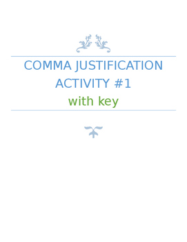 Preview of Simplified Comma Rules Activity Assessment Quiz MiniLesson or Practice w/ Key