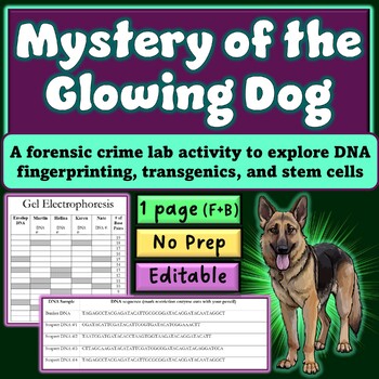 Preview of Simplified Forensics Biotechnology Lab Activity - DNA Fingerprinting & More!