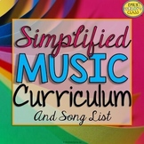Elementary Music Curriculum Map & Song List (Music Lesson 
