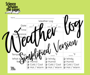 Preview of Simplified Weather Log (3 days per sheet)