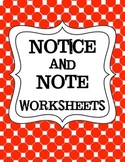 Simplified Worksheets for Notice and Note for Use with Low