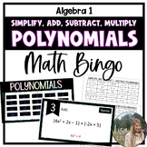 Simplify Add Subtract and Multiply Polynomials - Math Bingo Game