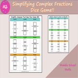 Simplify Complex Fractions Game Center Activity