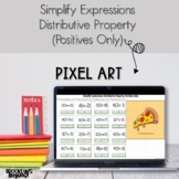 Simplify Expressions Distributive Property Pixel Art