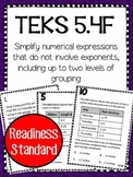 Simplify Expressions TEKS 5.4F Task Cards