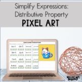 Simplify Expressions with Distributive Property Pixel Art