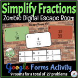 Simplify Fractions Zombie Digital Math Escape Room - Google