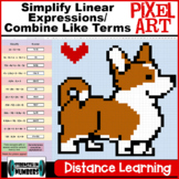 Simplify Linear Expressions Corgi Dog PIXEL ART Distance L