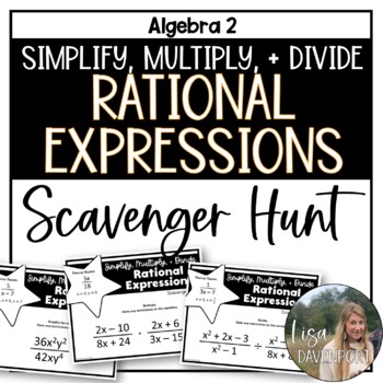 Preview of Simplify, Multiply, and Divide Rational Expressions - Algebra 2 Scavenger Hunt