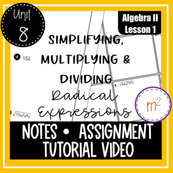 Preview of Simplify, Multiply and Divide Radical Expressions (Algebra 2)
