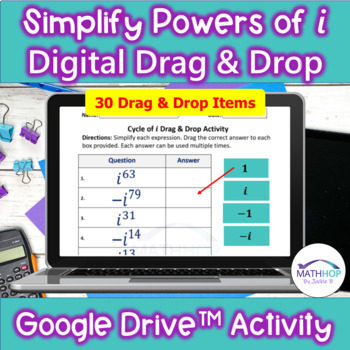 Preview of Simplify Powers of i Digital Drag & Drop Google Drive™ Activity