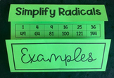 Simplify Radicals Foldable Notes