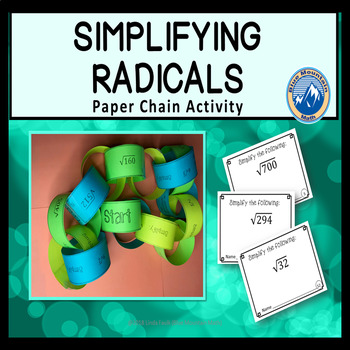 Preview of Simplify Radicals only Integers Paper Chain Activity