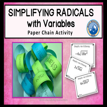 Preview of Simplify Radicals with Variables Paper Chain Activity