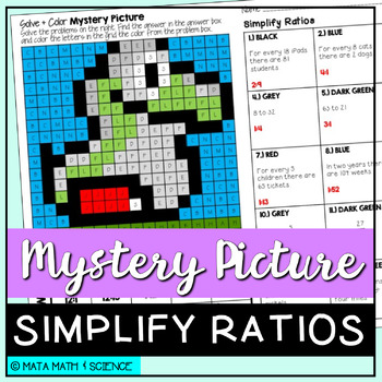 Preview of Simplify Ratios: Math Mystery Picture