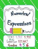 Simplify numerical expressions Task Cards TEKS 5.4F 5.4E C