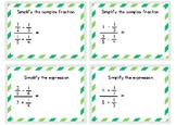 Simplify the complex fraction- 20 Task cards