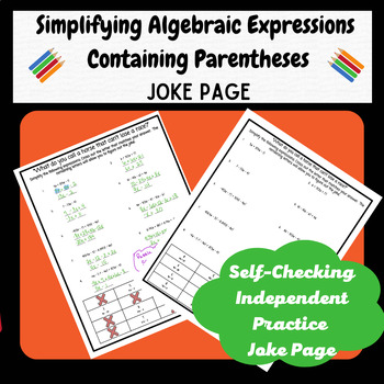 Preview of Simplifying Algebraic Expressions Containing Parentheses (Distributive Property)