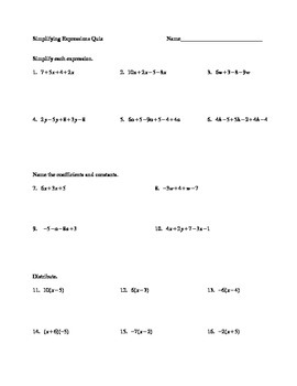 32 Simplifying Expressions By Combining Like Terms Worksheet