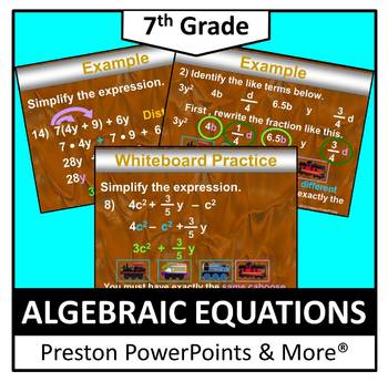 Preview of (7th) Algebraic Expressions in a PowerPoint Presentation