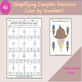 Simplifying Complex Fractions Color By Number Activity