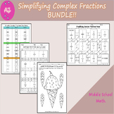 Simplifying Complex Fractions - Game, Color by Number and 